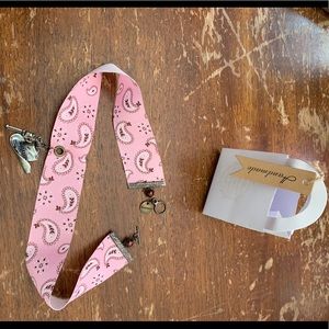 Handmade Pink bandanna cowgirl theme necklace
